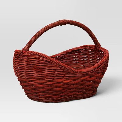 Woven Decorative Basket with Handle Red - Threshold™ | Target
