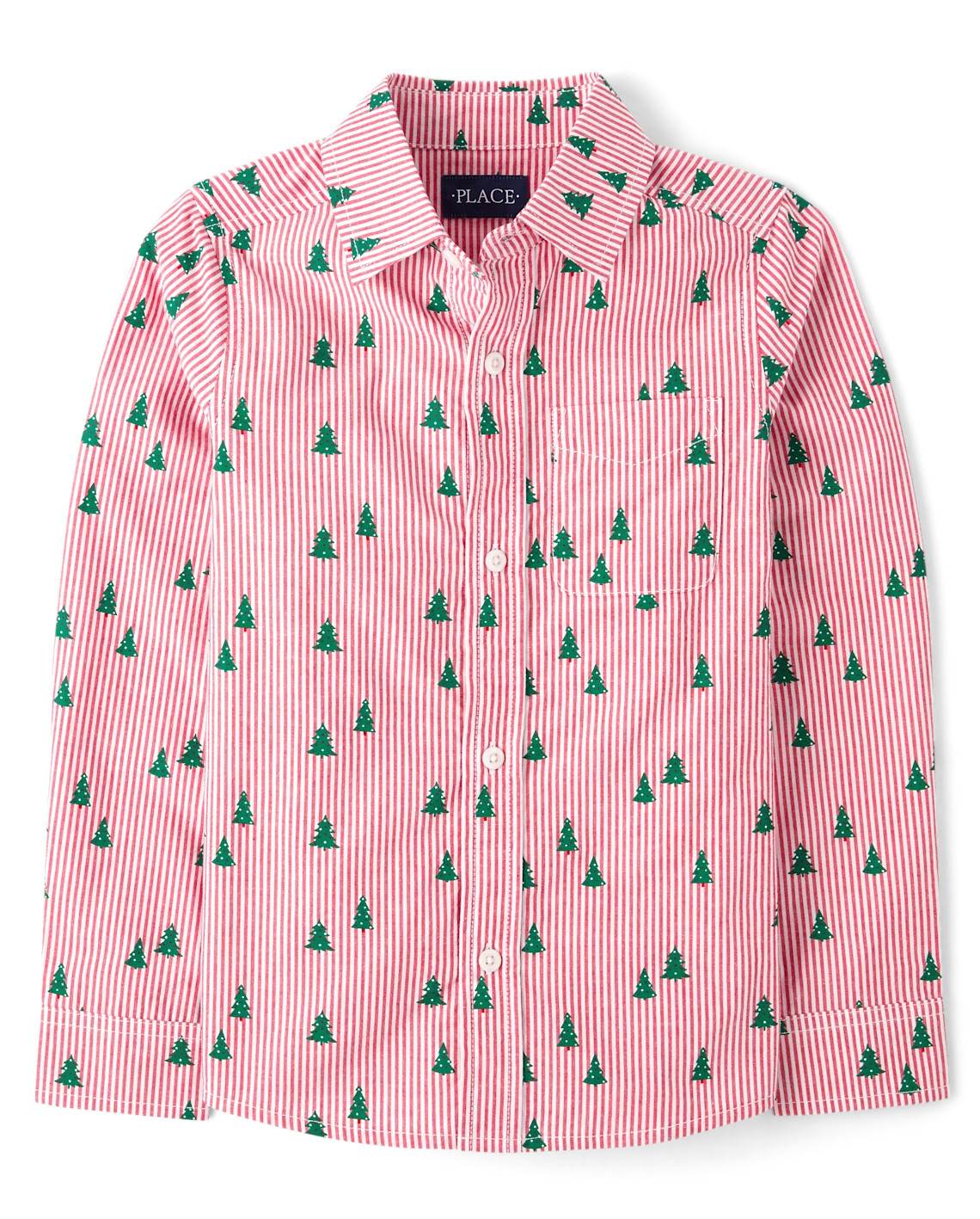 Boys Print Poplin Button Up Shirt - red | The Children's Place