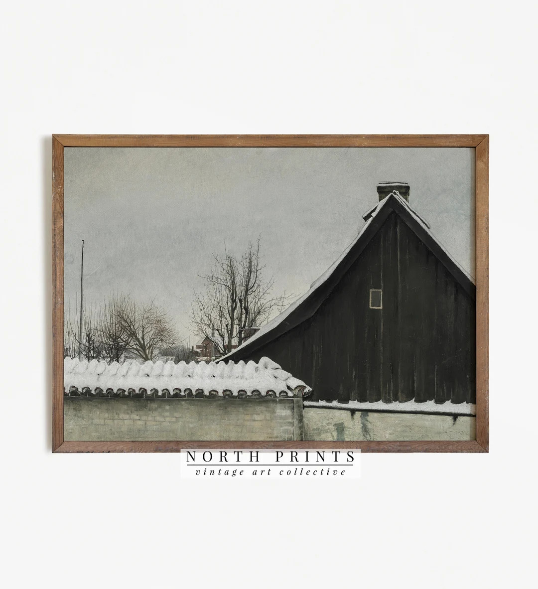 Moody Winter Farmhouse Print | Large PRINTABLE Wall Art | Downloadable Digital | 909 | Etsy (US)