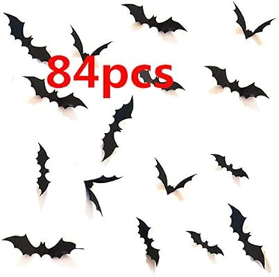 Halloween 3D Bats Decoration, Hallowmas Party Supplies Scary Bat Sticker for Home Decor DIY Windo... | Amazon (US)
