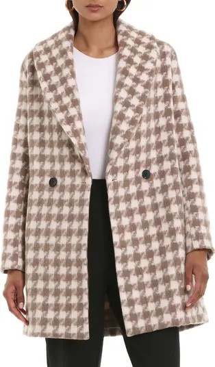 Plaid Shawl Collar Peacoat | Nordstrom