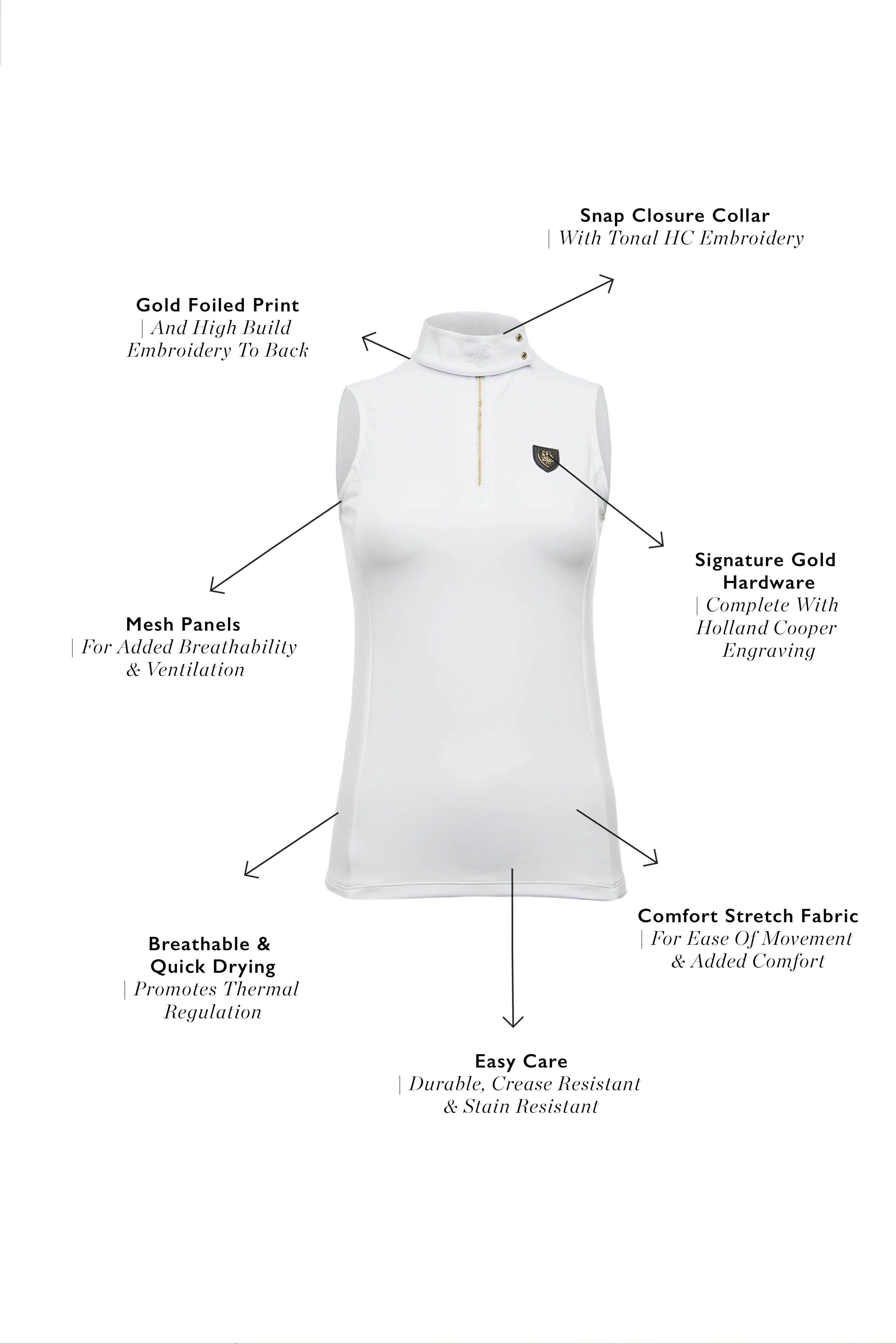 Elite Sleeveless Base Layer (White) | Holland Cooper