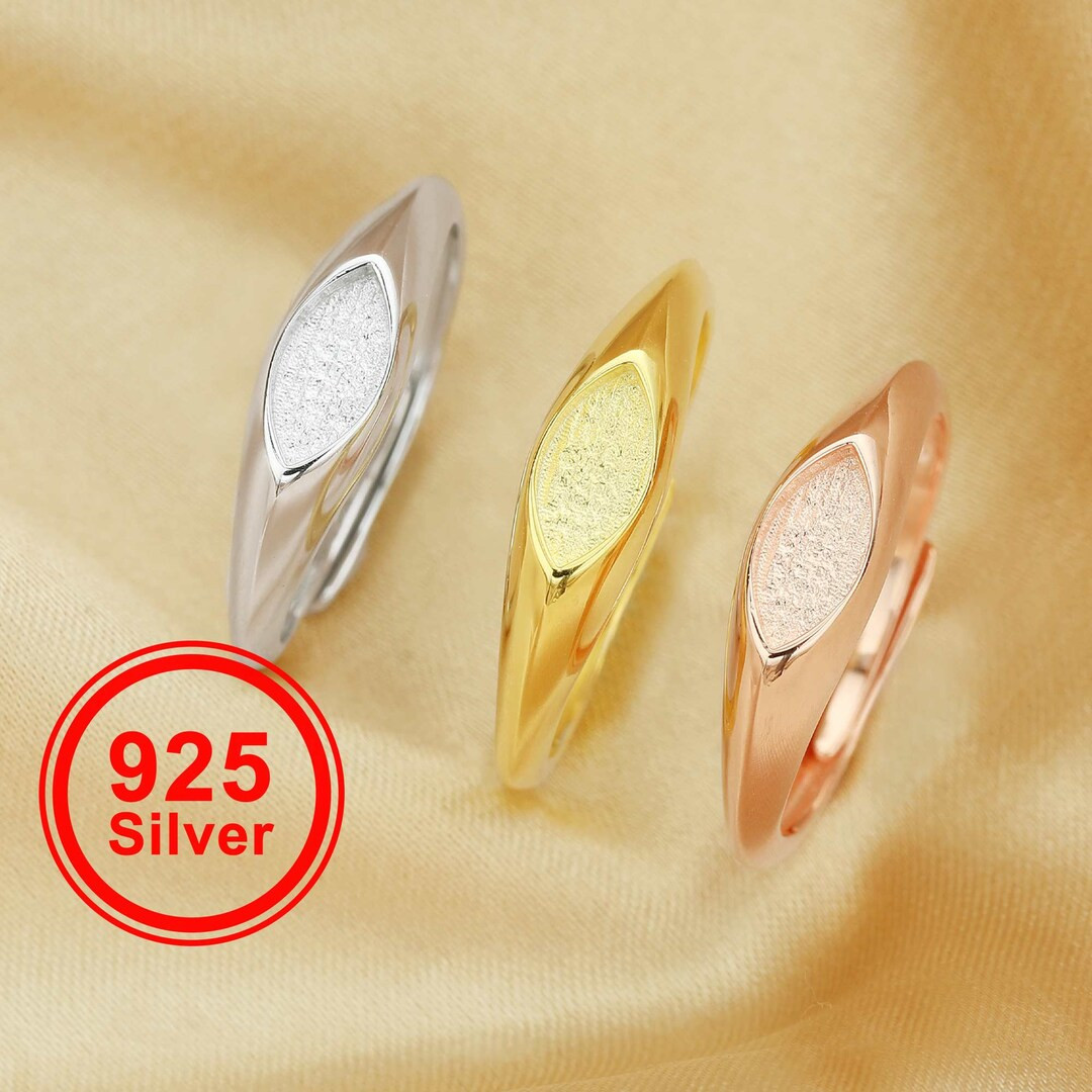 4x8mm Keepsake Breast Milk Resin Marquise Bezel Ring Settings,solid 925 Sterling Silver Rose Gold... | Etsy (US)