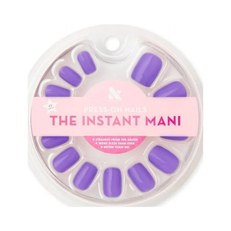 Olive & June Press-on Artificial Nails, Squoval Short, Bold & Unshaken, Purple, 42 Ct | Walmart (US)