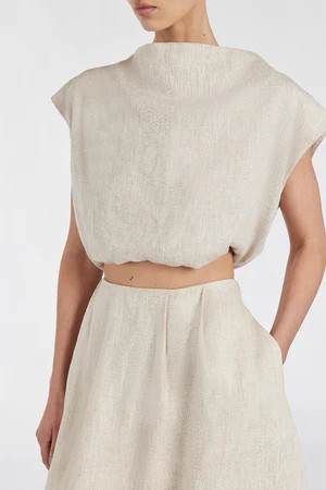 AMY NATURAL LINEN BUBBLE TOP | DISSH