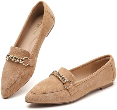 Pointed Toe Flats Loafers for Women Dress Shoes for Work Office | Amazon (US)