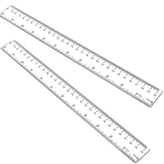 Plastic Ruler, Straight Ruler, 2PCS Clear Acrylic Ruler, 12 Inch Rulers with Centimeters and Inch... | Amazon (US)