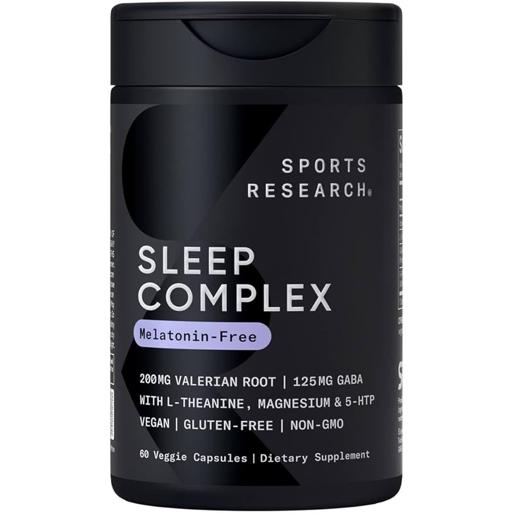 Sports Research® Sleep Complex- Melatonin-Free Vegan Capsules - with Valerian Root, GABA, L-Thea... | Amazon (US)