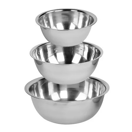 Stainless Steel Mixing Bowls for Baking, Cooking, Salad & Food Prep - Large, Medium and Small Metal Nesting Bowls | Walmart (US)