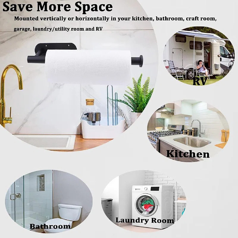 Adhesive Wall Cabinet Mounted Paper Towel Holder | Wayfair North America