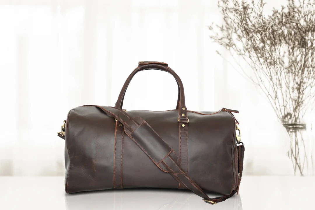 Handmade Leather Duffle Bag with Shoe Compartment Personalized Large Weekend Bag Vacation Holiday... | Etsy (US)