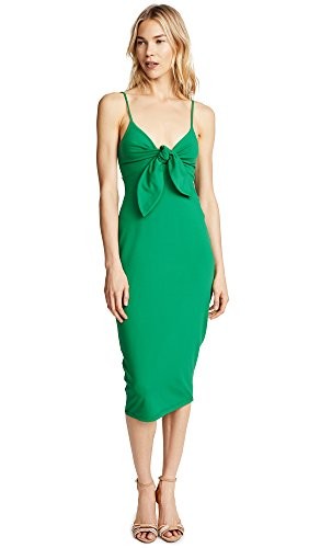Susana Monaco Women's Isadora Bow Detail Midi Dress With Spaghetti Straps, Leaf, L | Amazon (US)