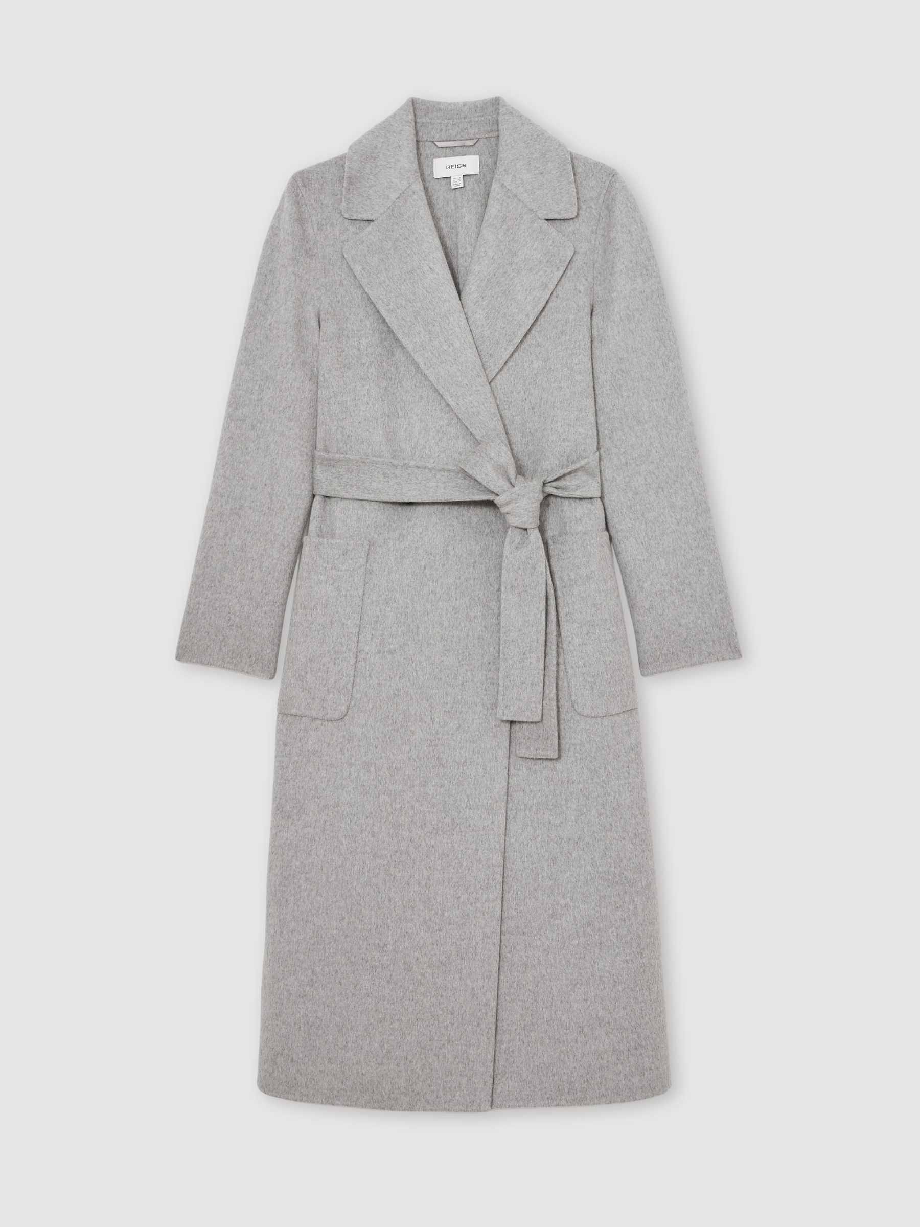 Reiss Wool-Blend Double-Breasted Blindseam Coat in Grey | REISS | Reiss DE