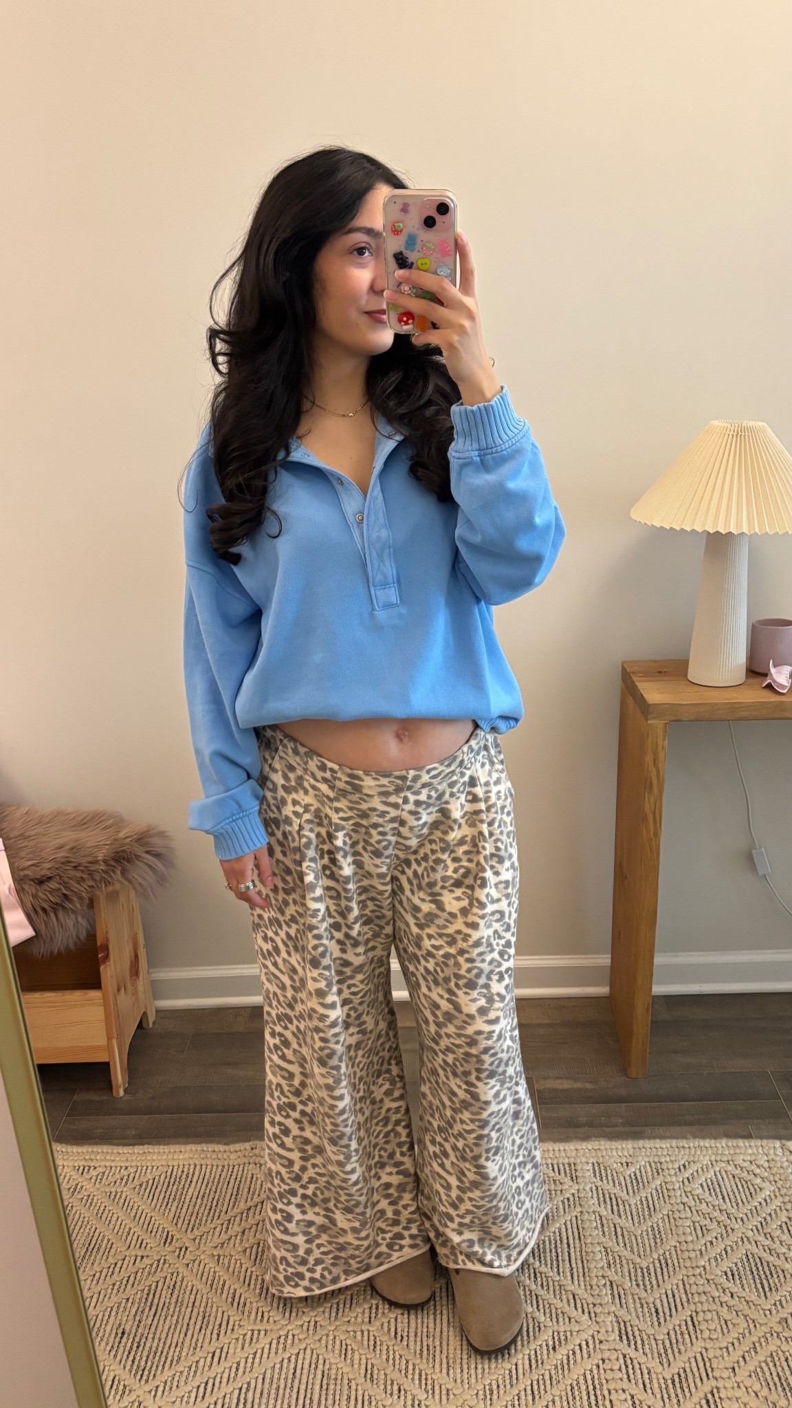 Aerie oh snap (xs)
Aerie leopard trouser (s short)
Birkenstock Boston clog taupe
@Aerie