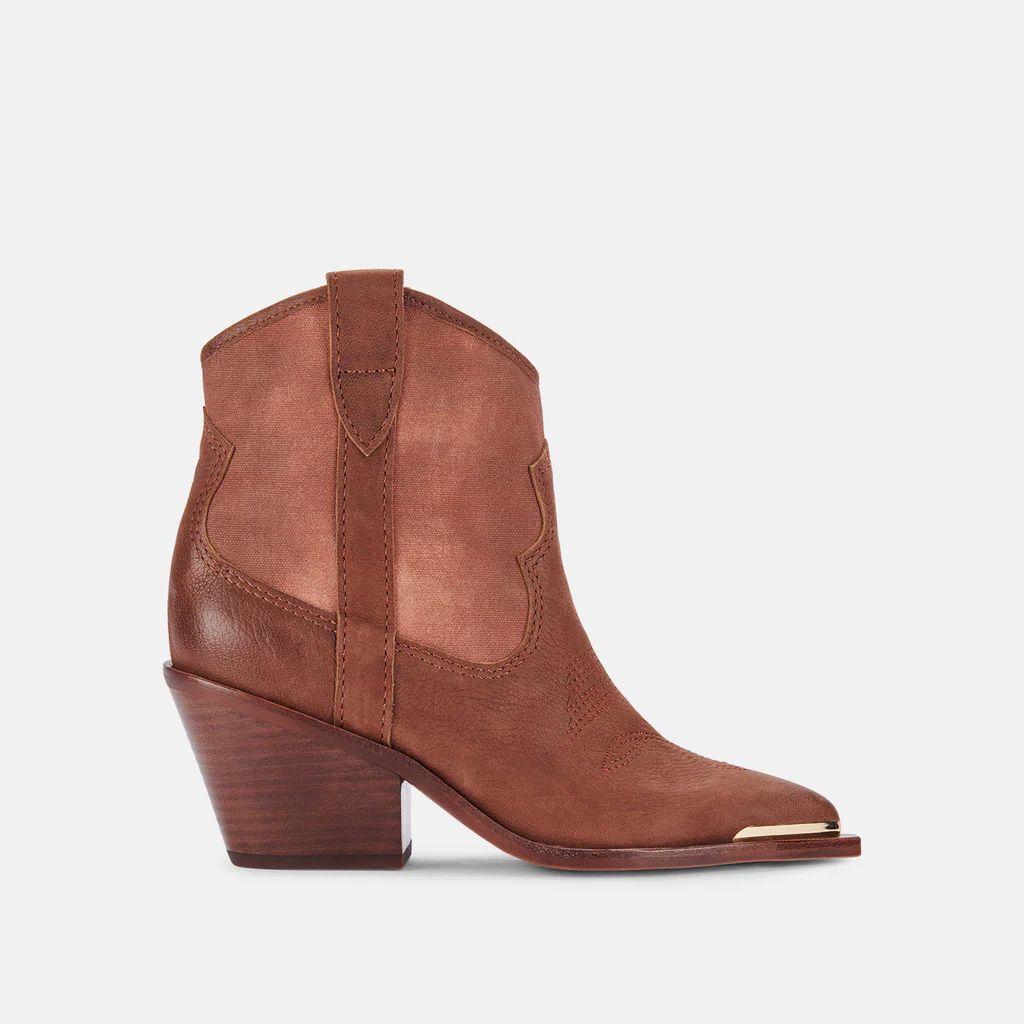 NASHE BOOTIES CHOCOLATE LEATHER | DolceVita.com