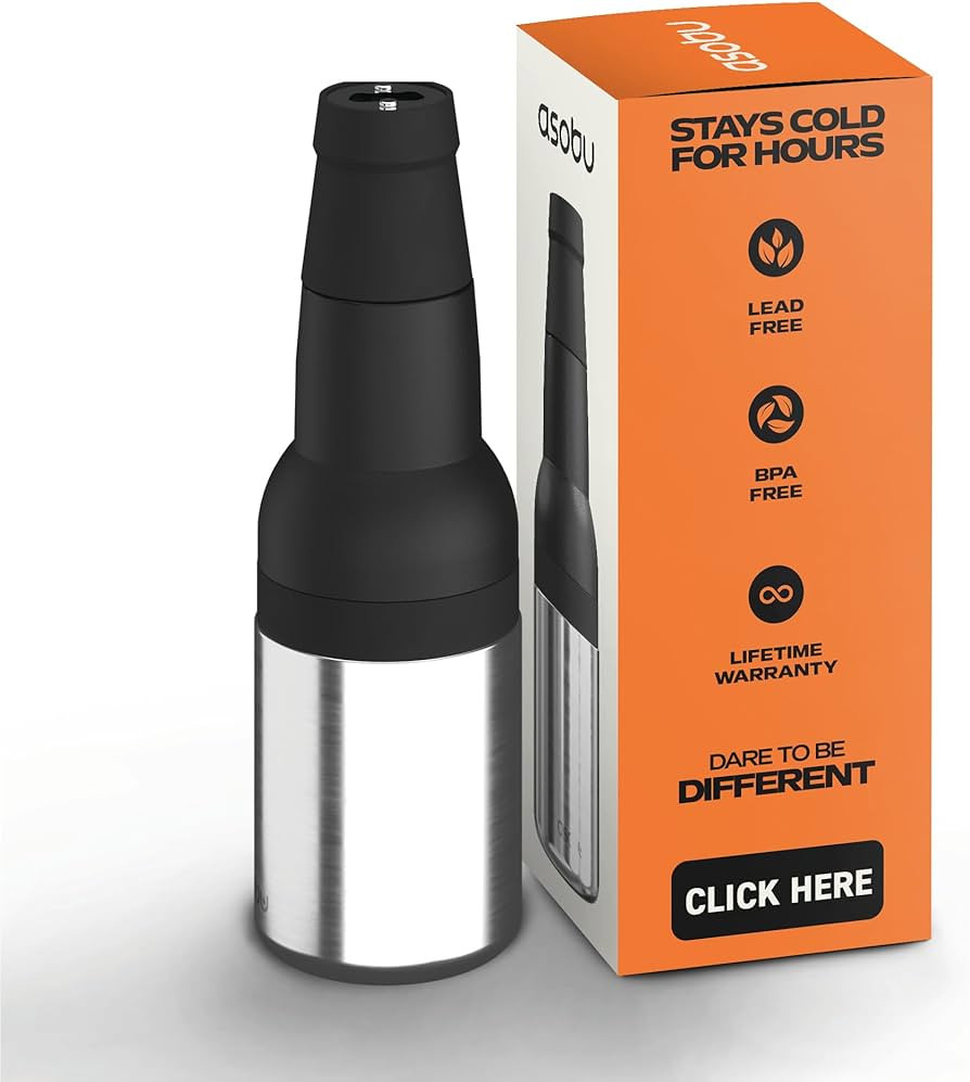 Asobu Frosty Beer Holder,Vacuum Insulated Double Walled Stainless Steel Beer Can and Bottle Coole... | Amazon (US)