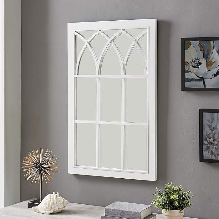 FirsTime & Co. White Grandview Arched Window Mirror, Rectangular, Wall Mounted Mirror for Bathroo... | Amazon (US)