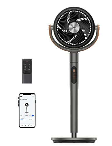 DREO Smart Fan for Bedroom, 120°+105° Omni-directional Oscillating Standing Fans with Remote, 100ft Quiet Floor Fan for Room, Wi-Fi/Voice/Alexa, 6 Modes, 8 Speeds, 37-43'' Height, 12H Timer, DC Motor | Amazon (US)