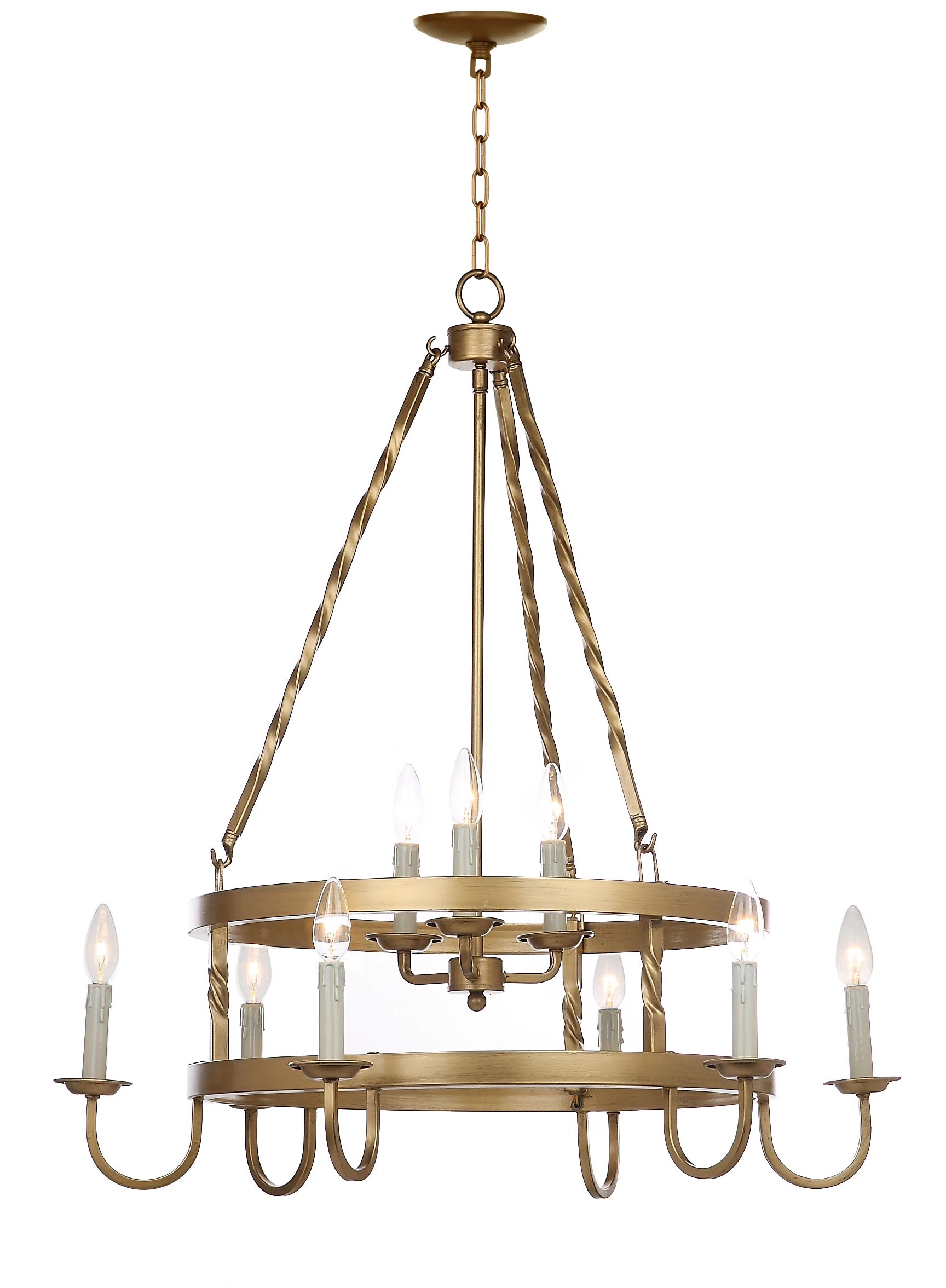 Anders 9 - Light Dimmable Wagon Wheel Chandelier | Wayfair North America