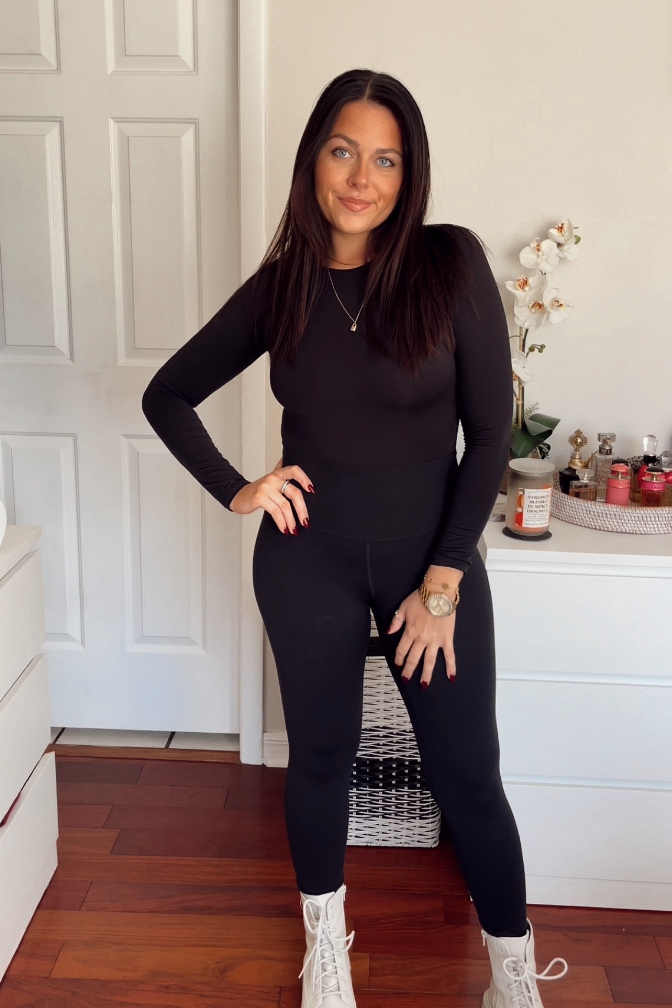 Puffer vest - H&M- small
Bodysuit - Amazon -small 
Leggings - Amazon - medium 
Boots - Walmart - true to size 

#LTKStyleTip #LTKFindsUnder50 #LTKSeasonal