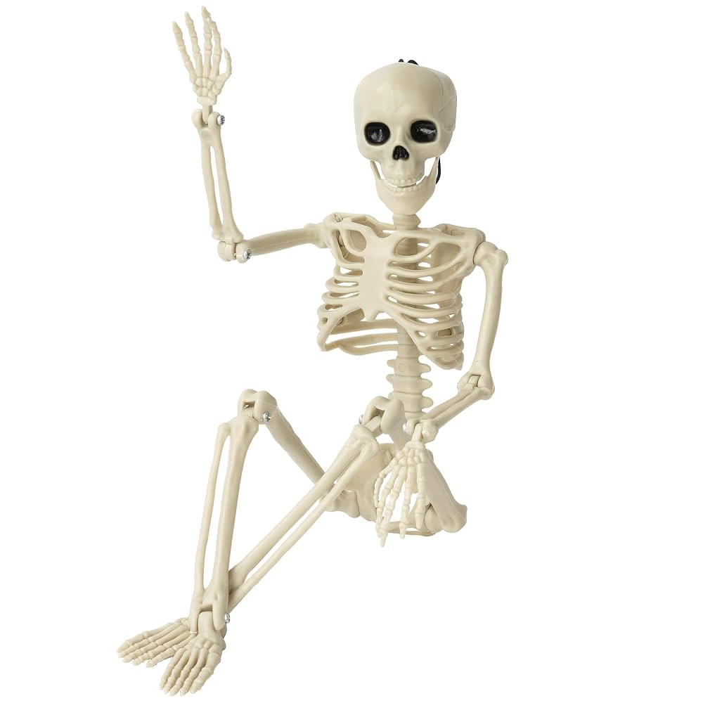 1 Pack Halloween Skeleton Decorations,15.7" Spooky Full Body Mini Skeleton with Movable Posable B... | Amazon (US)