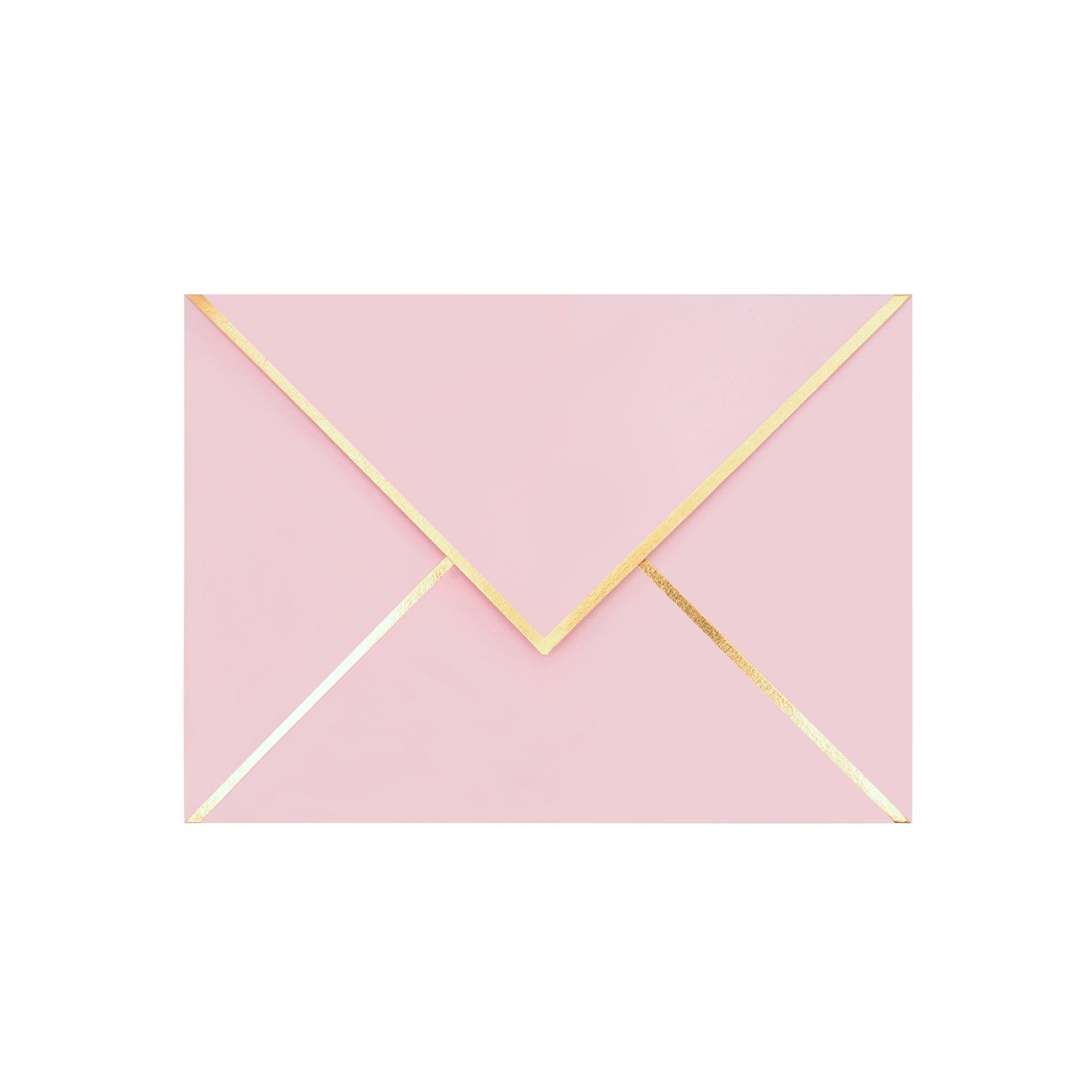 A7 Envelopes - 25-Pack V Flap Foil Border Luxury Mailing Envelopes for 5" x 7" Cards - for Weddin... | Amazon (US)