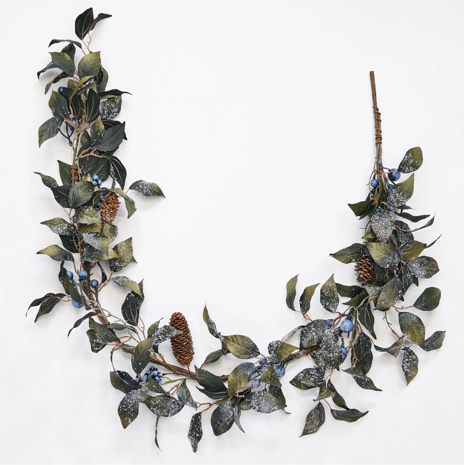60" Artificial Icy Blueberry and Leaves Christmas Garland | Wayfair North America