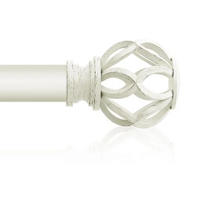 White Decorative Farmhouse Curtain Rod:36-88"Adjustable Heavy Duty Single Window Curtain Rod For Bedroom Living Room,Antique White Boho Rustic Drapery | Wayfair North America