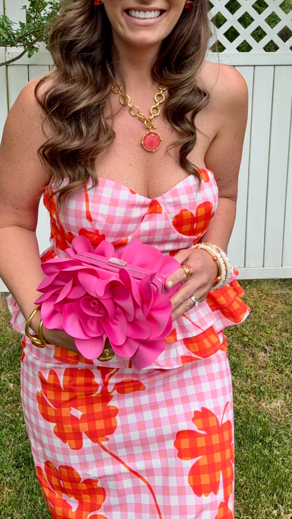 Now 50% off!!  This beautiful pink and orange gingham set is 50% off and perfect for the Kentucky Derby, Preakness, Belmont or a wedding guest dress! 

#LTKSeasonal #LTKWedding #LTKFestival