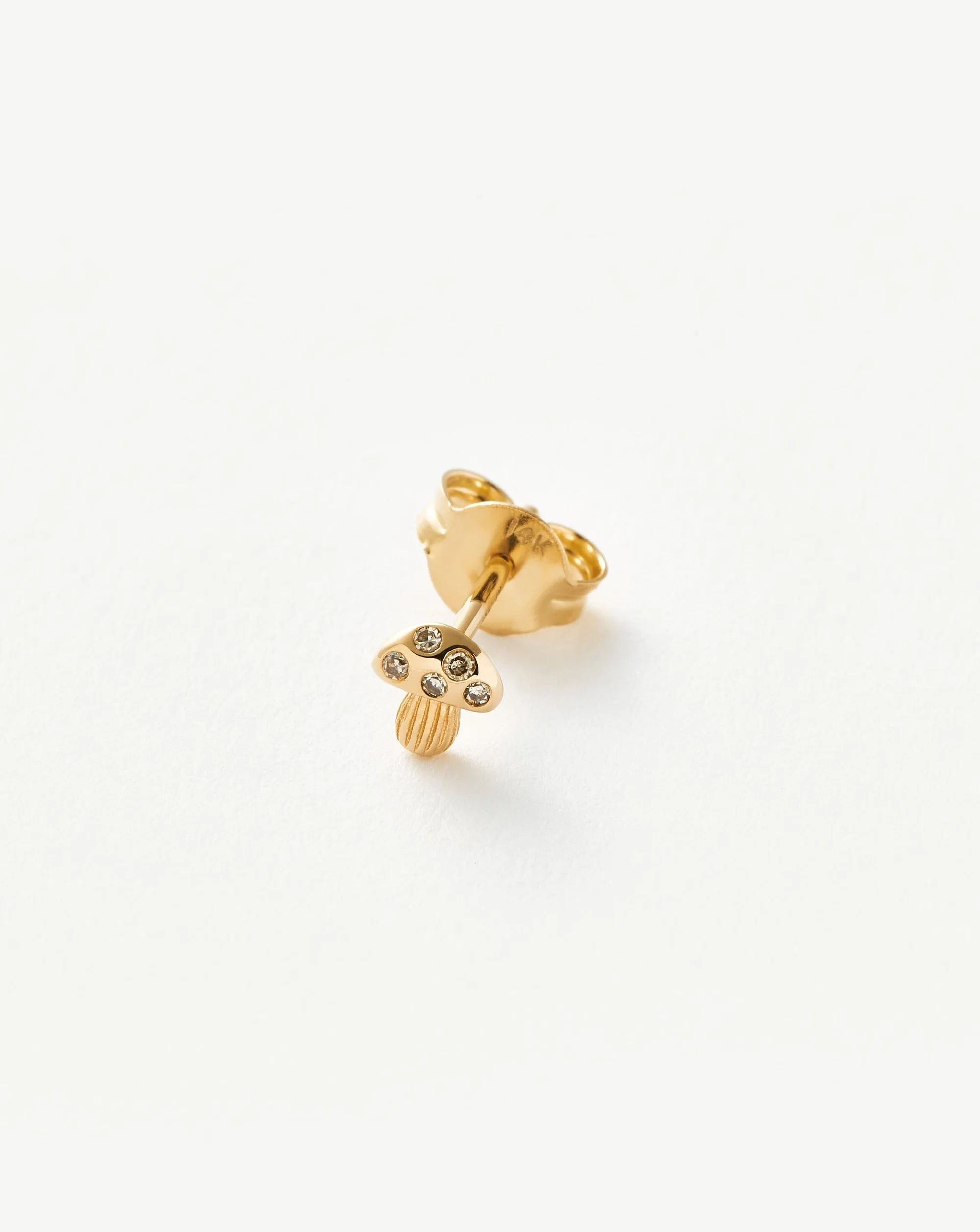 Fine Diamond Mushroom Single Stud Earring Earrings | Missoma