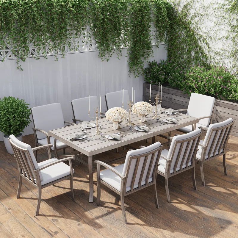Willesden 8 - Person Rectangular Outdoor Dining Set with Cushions | Wayfair North America