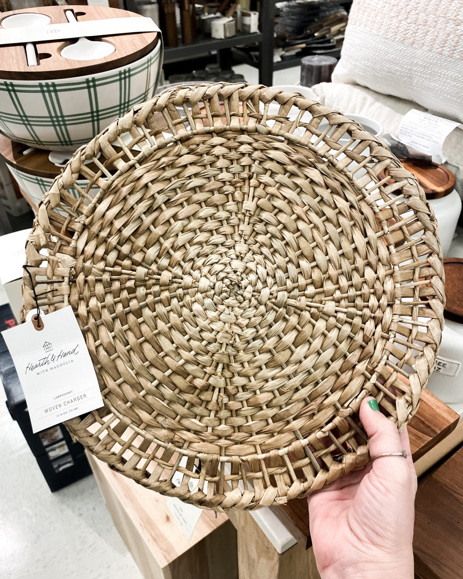 Lovely woven wicker chargers at Target! 🖤 Perfect for putting under dinner plates this summer. ☀️

#TargetFinds 

#LTKhome #LTKparties #LTKSeasonal