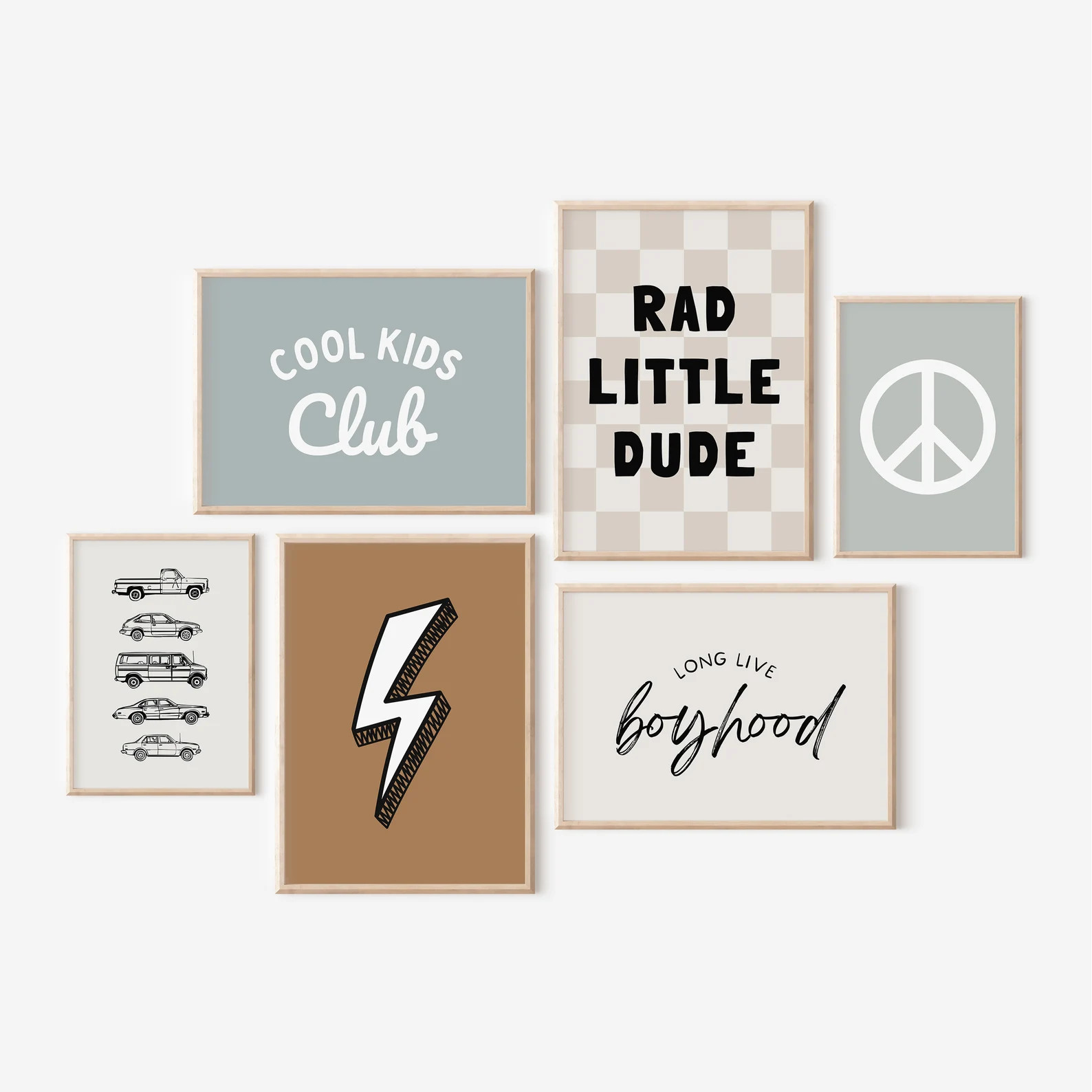 Rad Little Dude Lightning Bolt Gallery Wall Set of 6 Downloadable Prints, Car Vehicle Boy Nursery... | Etsy (US)