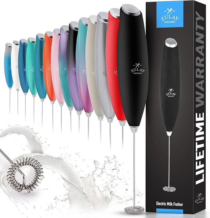 Zulay Powerful Milk Frother for Coffee with Upgraded Titanium Motor - Handheld Frother Electric W... | Amazon (US)