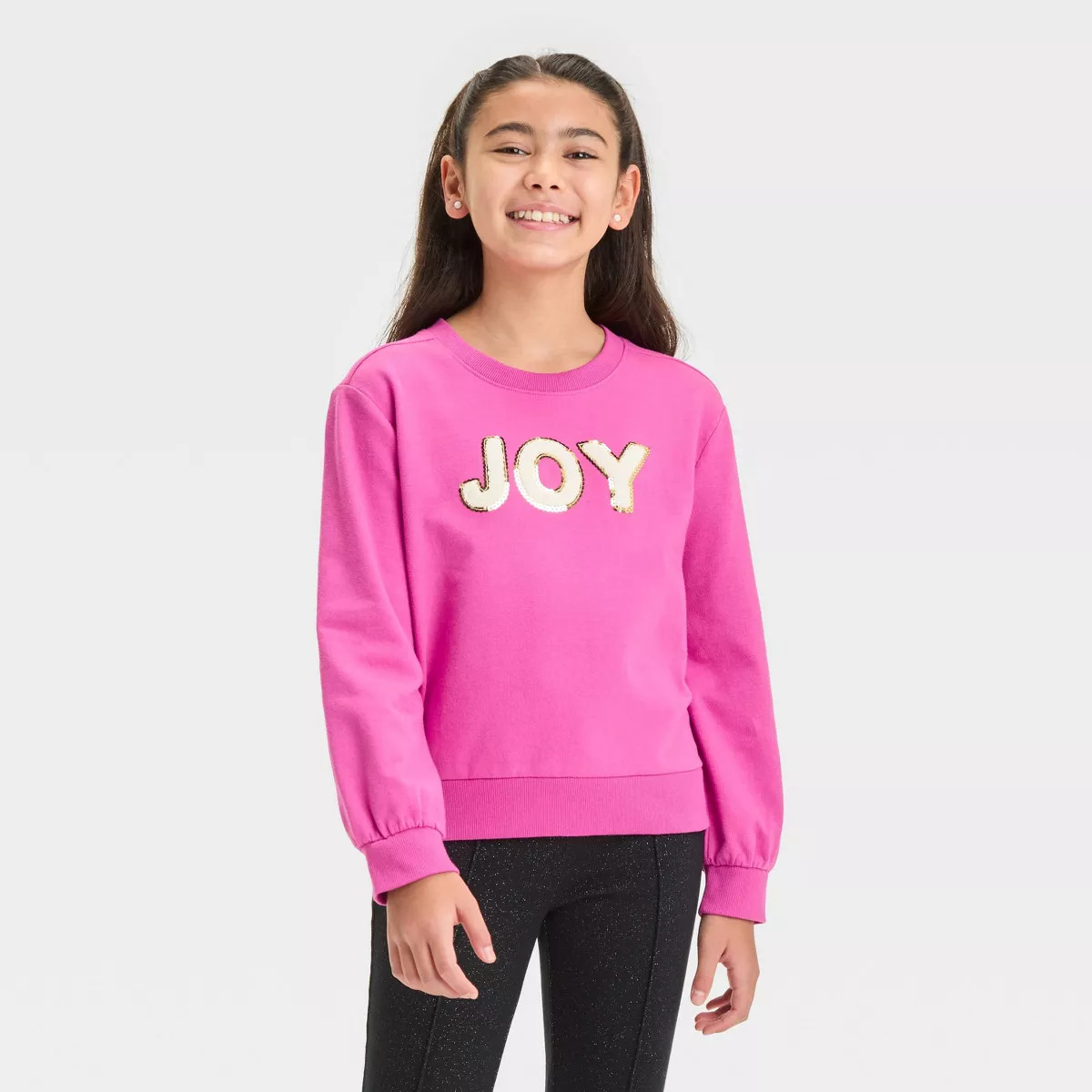 Girls' French Terry Pullover Sweater - Cat & Jack™ | Target