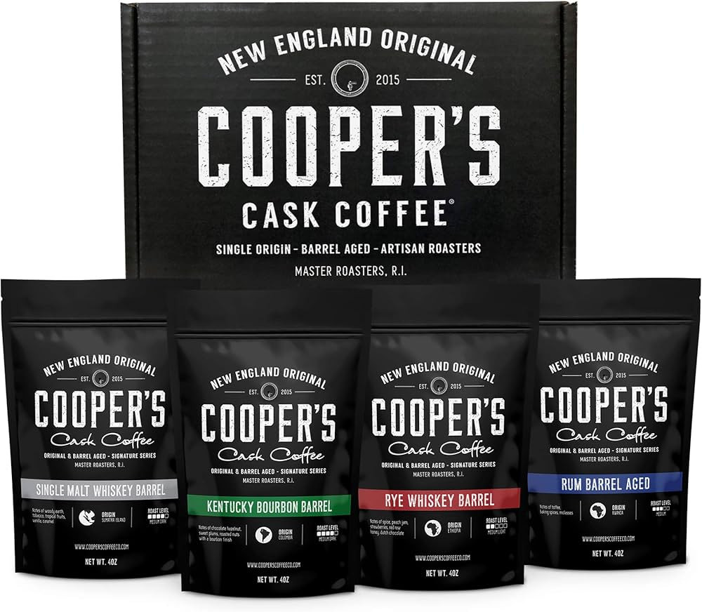 Bourbon Barrel Aged Coffee Whole Bean Set, Single Origin Sumatra Whiskey, Ethiopian Rye, Rwanda R... | Amazon (US)