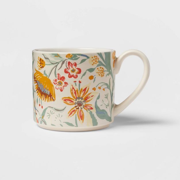 15oz Stoneware Floral Mug - Threshold™ | Target