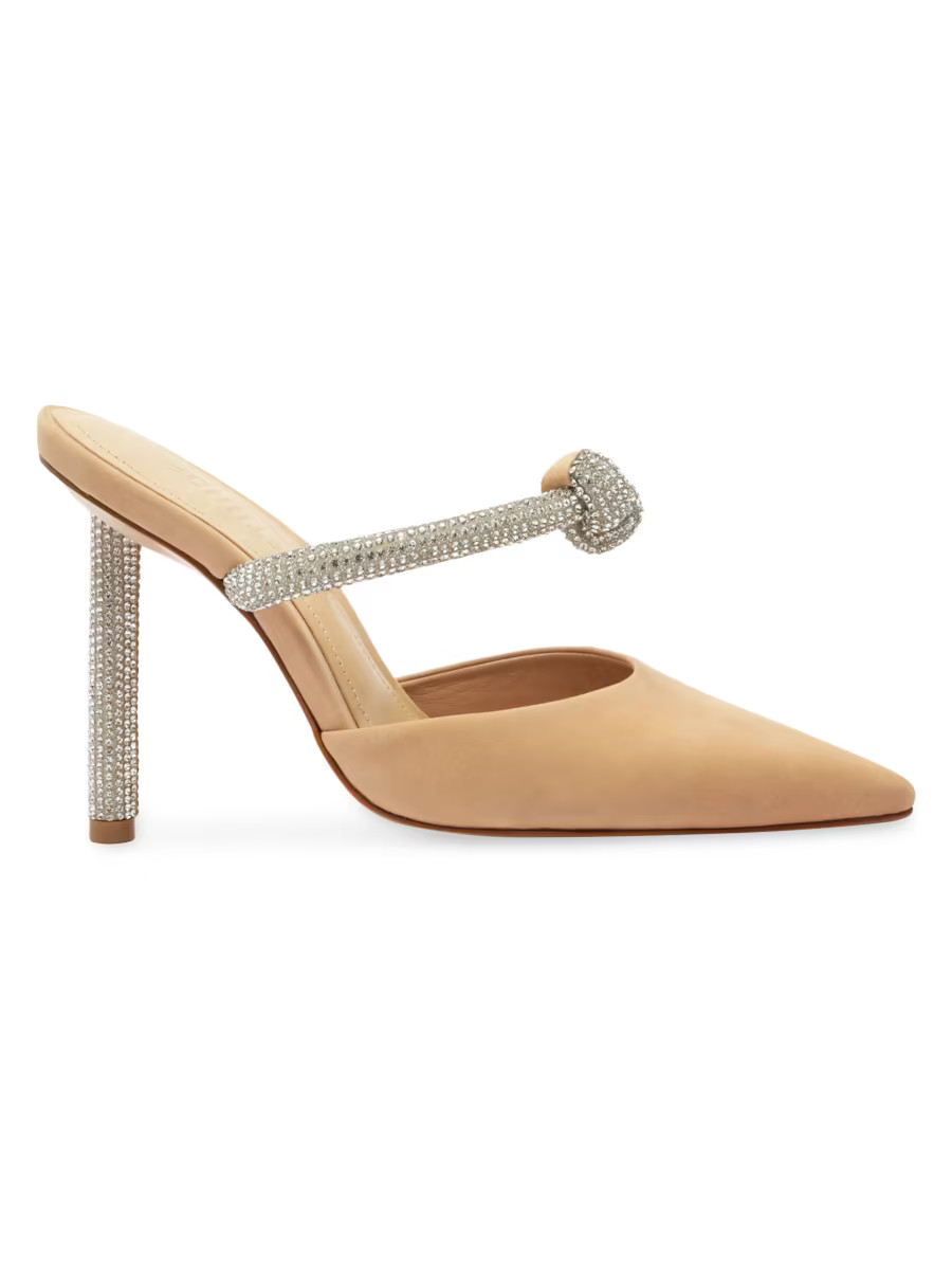 Pearl 100MM Crystal-Embellished Suede Pumps | Saks Fifth Avenue