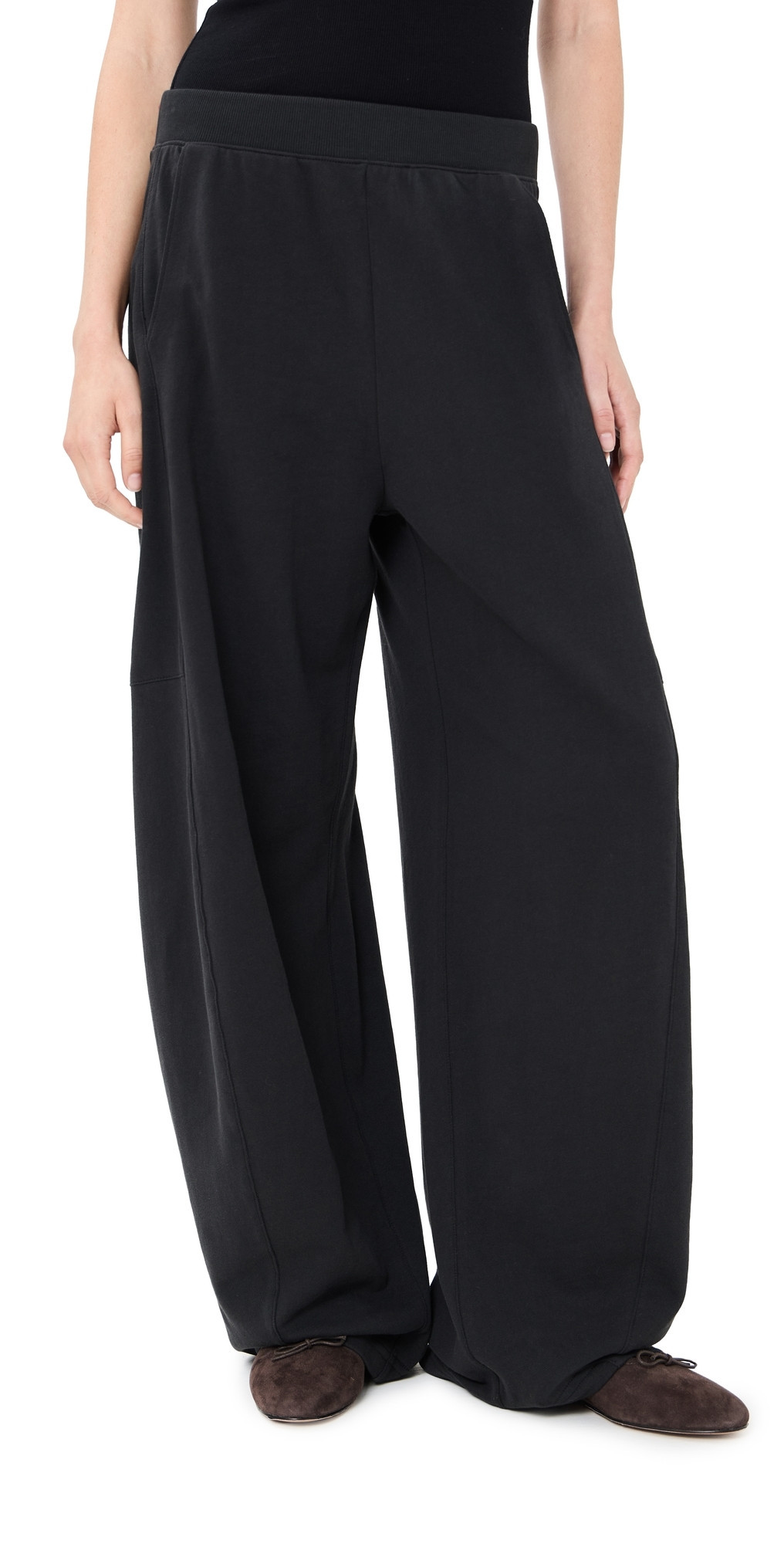 Tibi Lightweight Sweatshirting Winslow Pants Black XXS | Shopbop