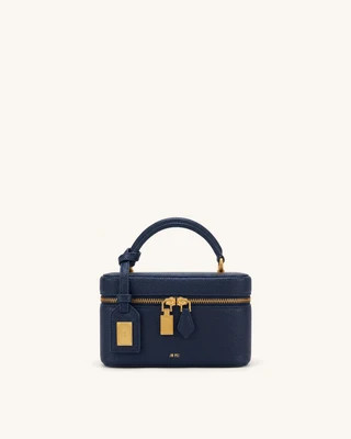 Cleo Box Shape Top Handle Bag - Navy Blue | JW PEI US