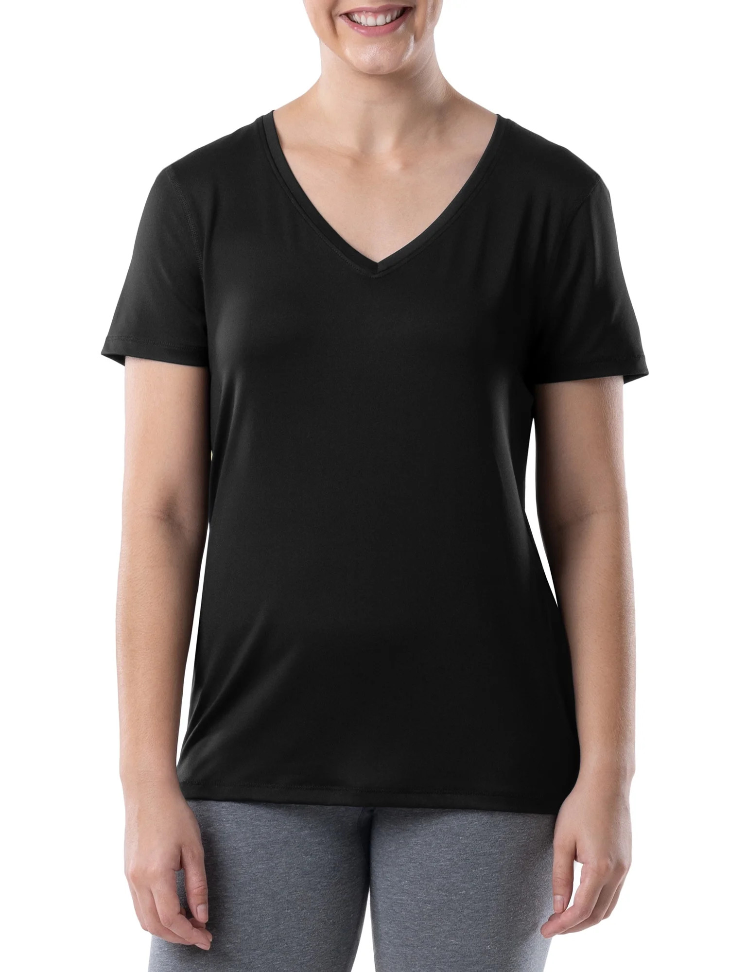 Athletic Works Women's Core Active Short Sleeve V-Neck T-Shirt | Walmart (US)