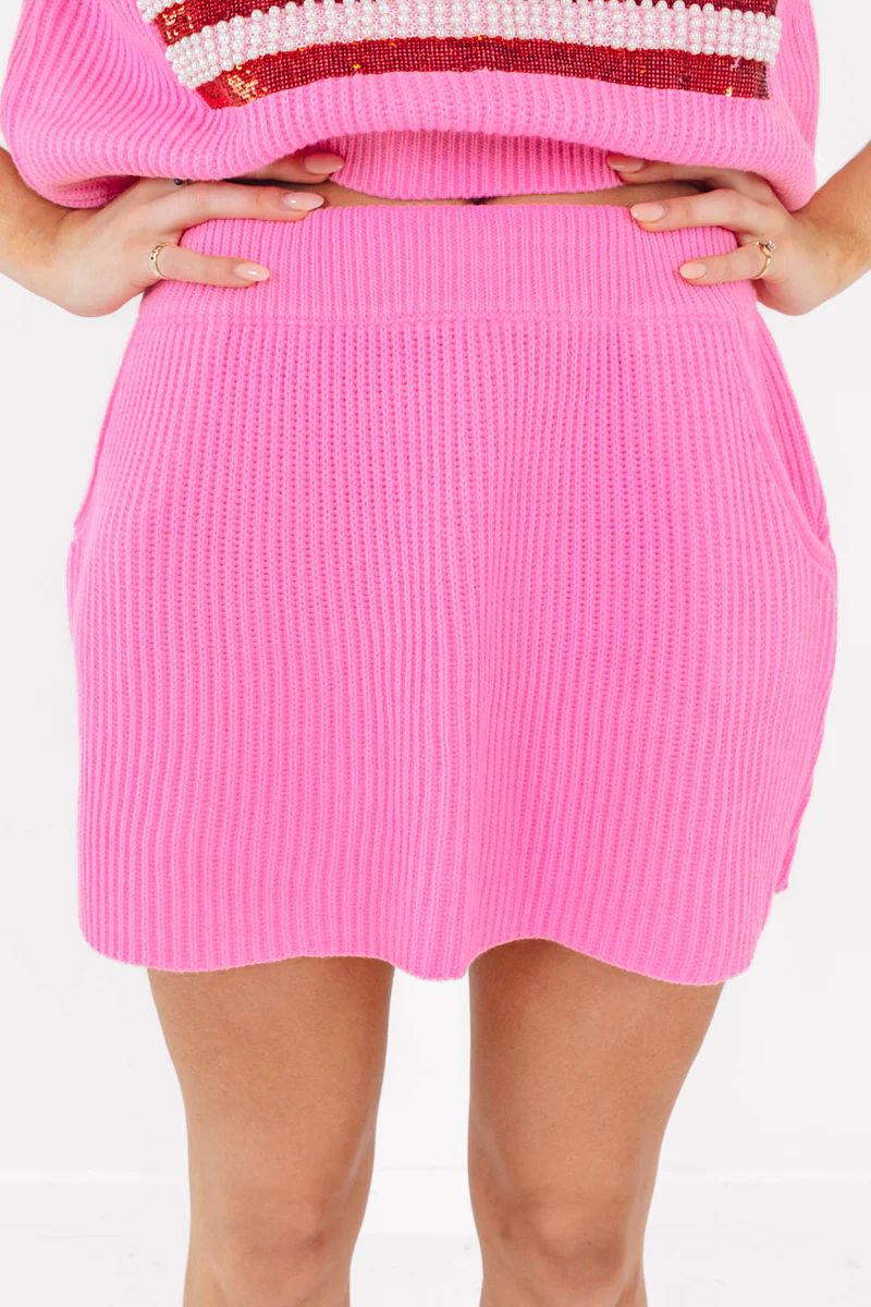 Queen of Sparkles Sweater Skirt - Neon Pink | The Impeccable Pig