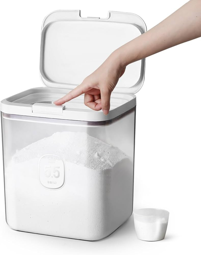 LivLab Mker Laundry detergent dispenser with One-Press Lid,for laundry room organization,Clear PE... | Amazon (CA)