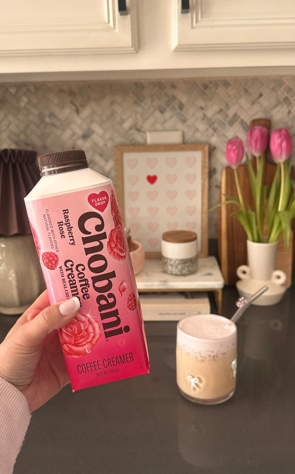 Latest obsession ☕️ 🌹 Chobani’s Raspberry Rose creamer ❤️ #ad #icedcoffee #coffeereview #chobanipartner #targetpartner #target @Target 

#LTKValentine #LTKSeasonal #LTKfoodie
