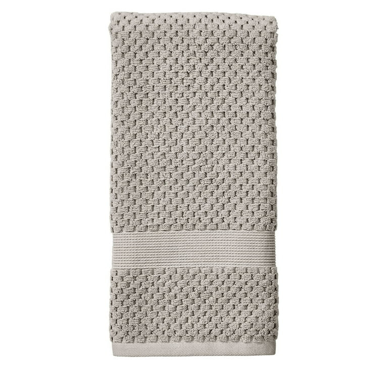 Better Homes & Gardens Signature Soft Cotton Popcorn Textured Hand Towel, Soft Silver | Walmart (US)