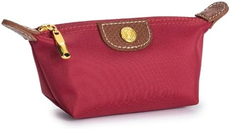 Womens Unique Change Purse Vintage Nylon Zip Coin Wallet Mini Bag (Wine Red) | Amazon (US)