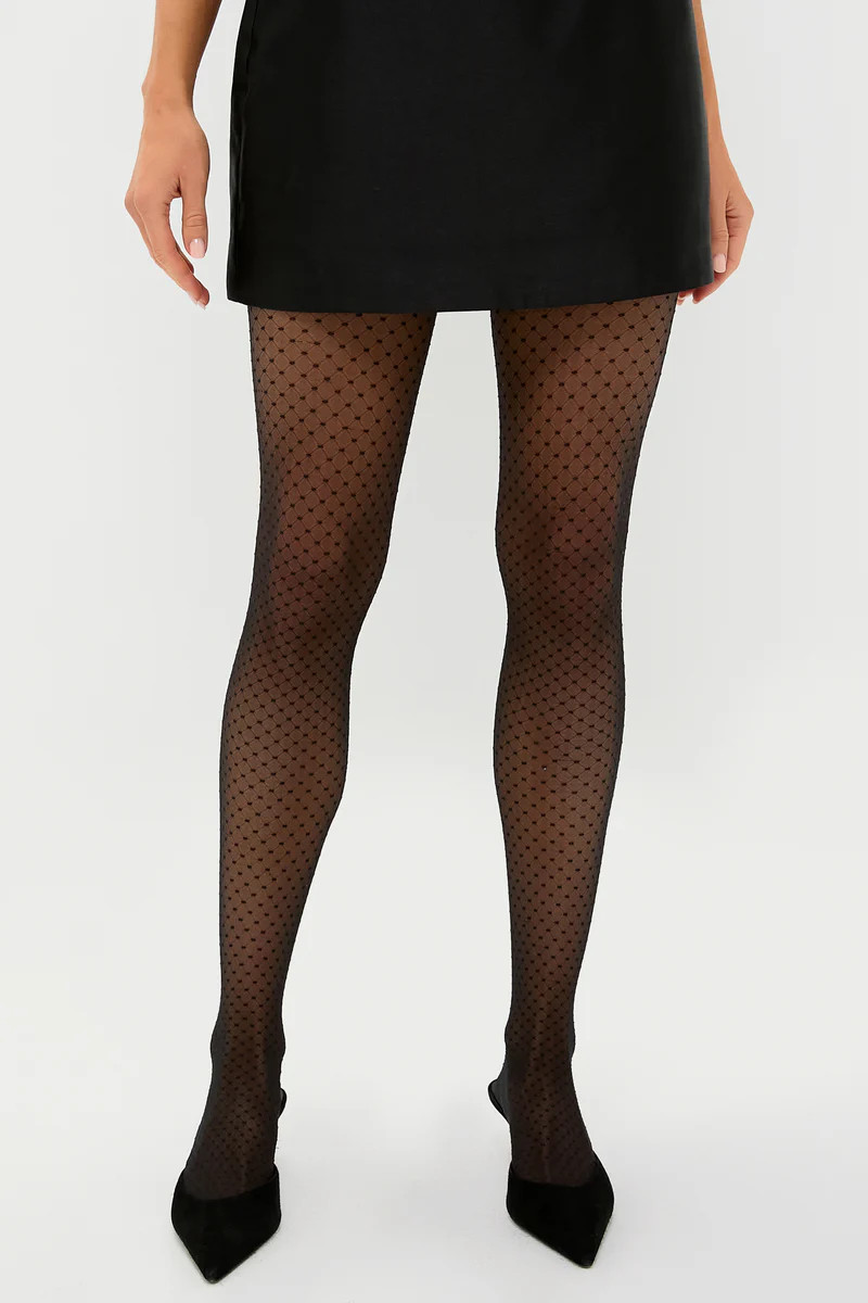 Black Control Dots Tights | Tuckernuck (US)