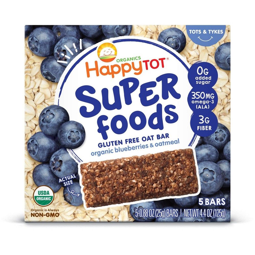 HappyTot Super Foods Oat Bar Blueberry & Oatmeal - 5ct/4.4oz | Target