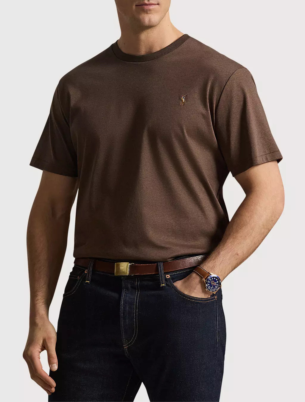 Big & Tall Men's Soft Touch T-Shirt - Brown - Size 2XLT | DXL Big & Tall