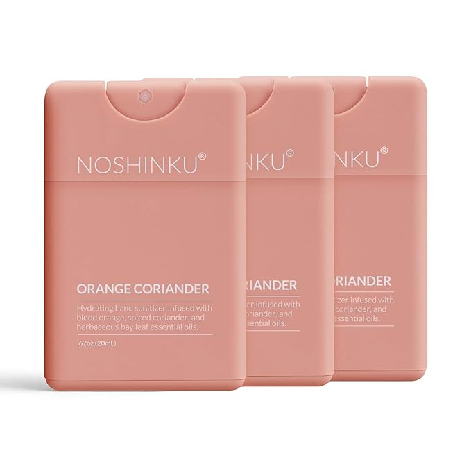 Noshinku - Refillable Hand Sanitizer Orange Coriander 3-Pack, Travel Size Spray, Hydrating Botani... | Amazon (US)